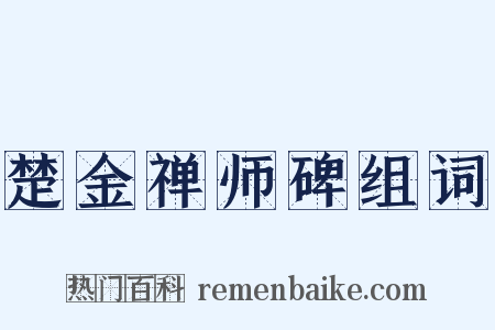 楚金禅师碑组词是什么意思的图片